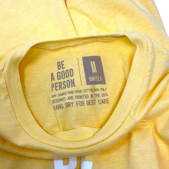 Be A Good Person Signature T-Shirt Yellow Size M Spell Out Logo Short Sleeve - Picture 2 of 5
